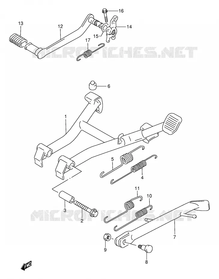 BEQUILLE - PEDALE DE FREIN ARRIERE Suzuki MOTO 500 GS-E 2001  GS500HUK1(E2)