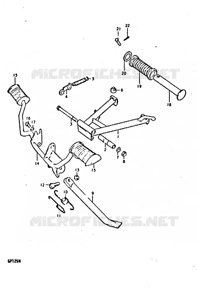 BEQUILLE - REPOSE PIED (E22) Suzuki MOTO 125 GP 1992  GP125N(C/N)