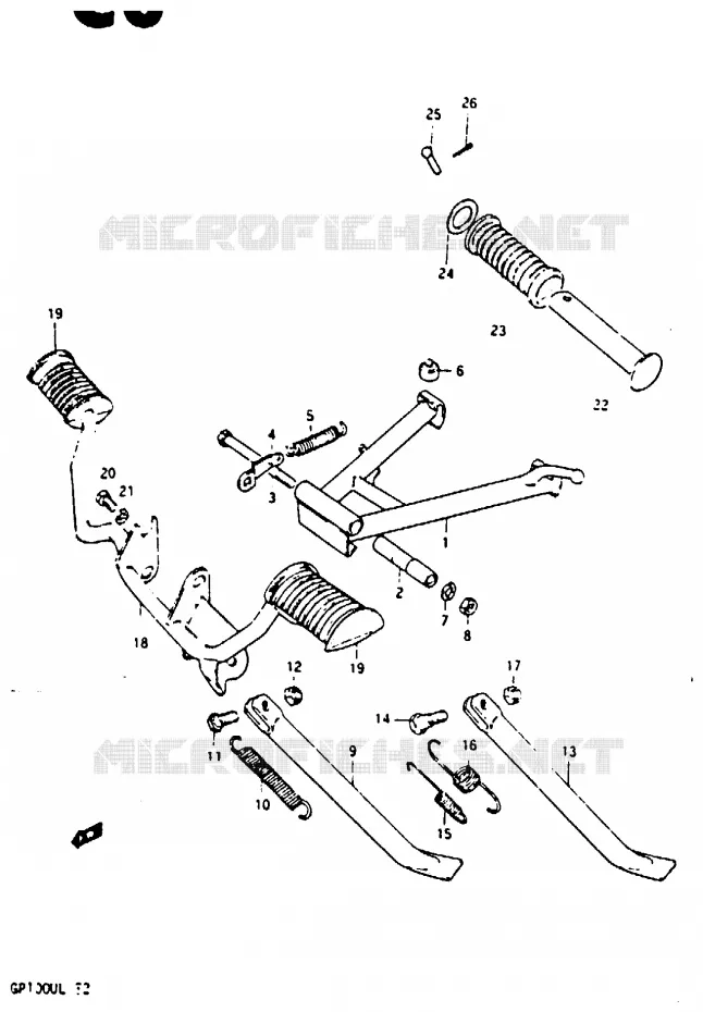 BEQUILLE - REPOSE PIED Suzuki MOTO 100 GP 1983  GP100D(X/D/L)