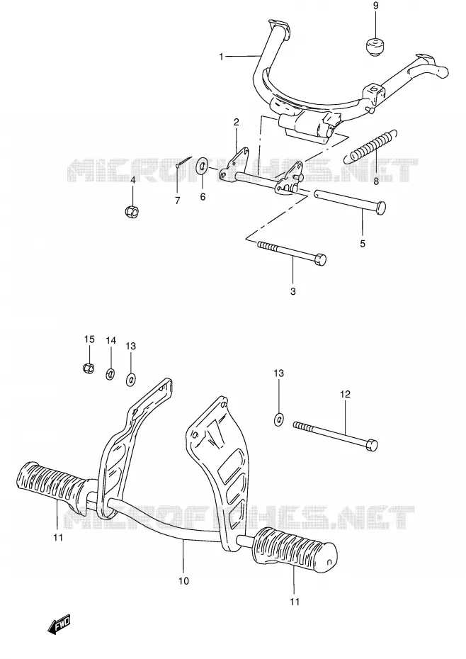 BEQUILLE - REPOSE PIED Suzuki SCOOTER 50 FZ 1989  FZ50K(E1)