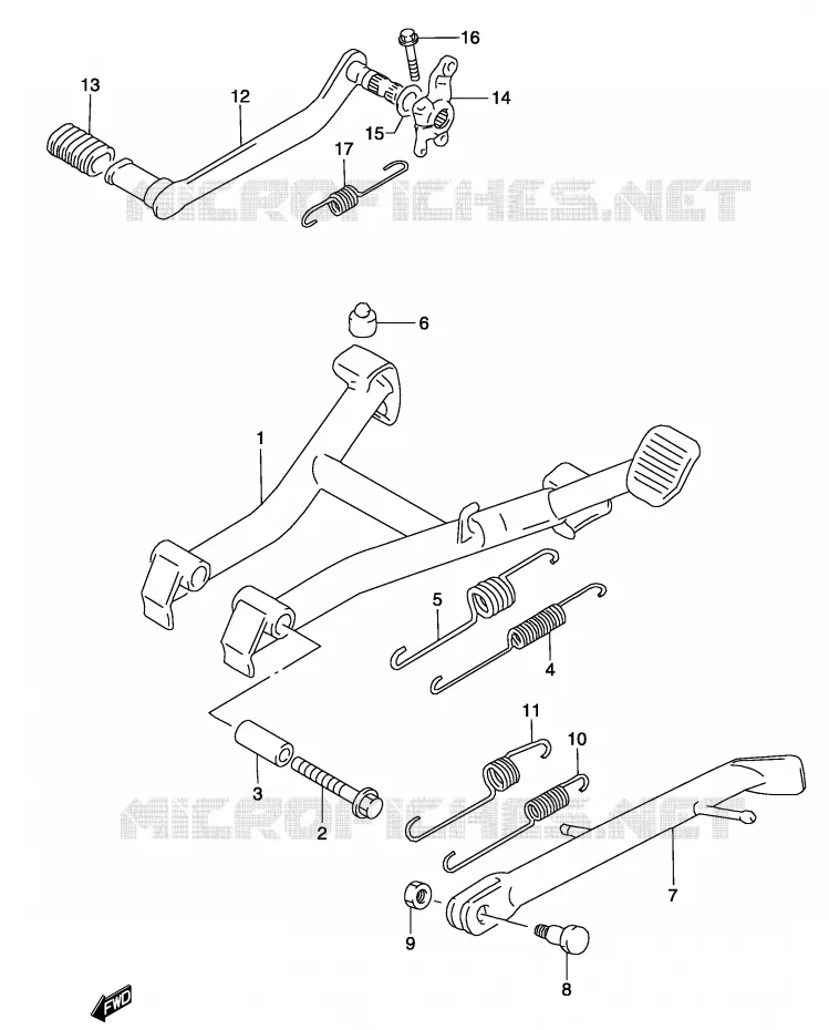 BEQUILLE (MODELE K3) Suzuki MOTO 500 GS-E 2004  GS500K4(P19)