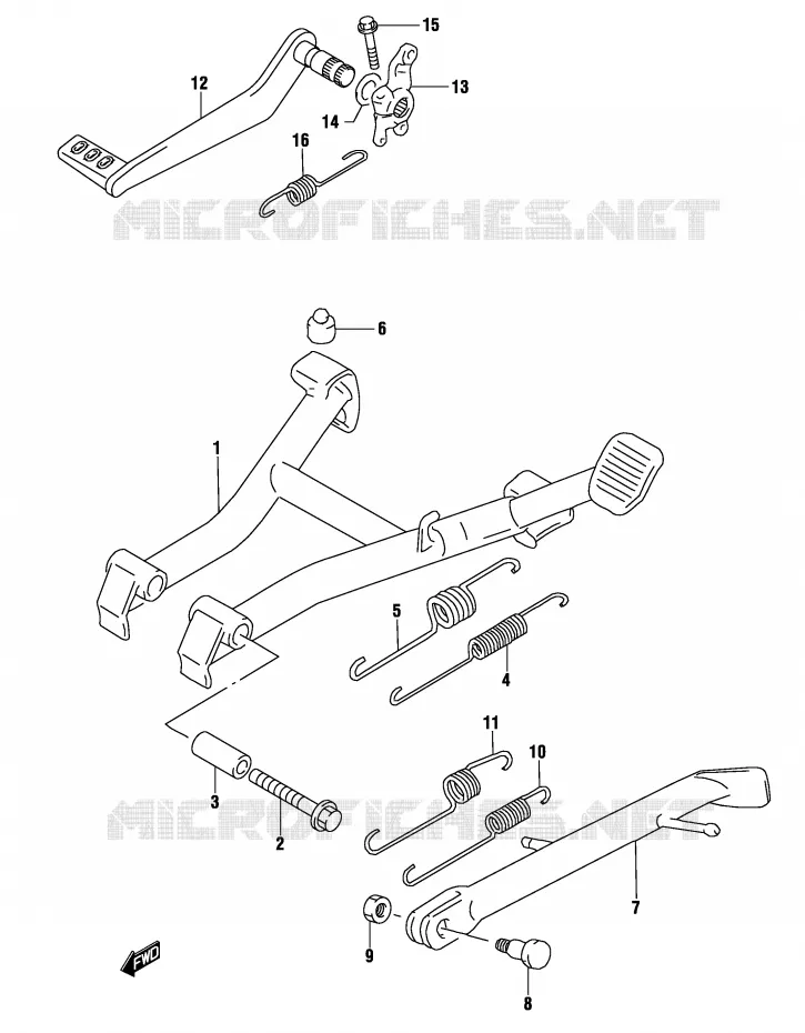 BEQUILLE (MODELE K4) Suzuki MOTO 500 GS-F 2004  GS500FK4(P19)