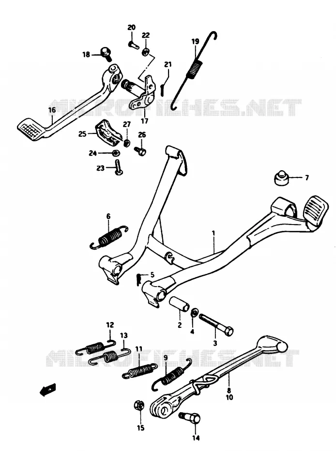 BEQUILLE Suzuki MOTO 1100 GSX-E 1986  GSX1100ESG(E/F/G)