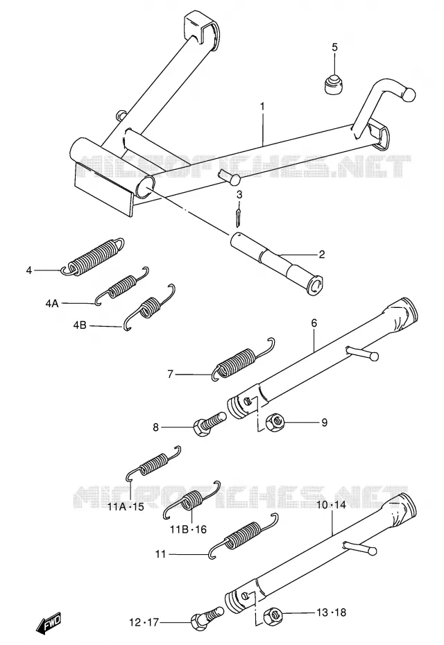 BEQUILLE Suzuki MOTO 125 GN 1994  GN125R(E1)