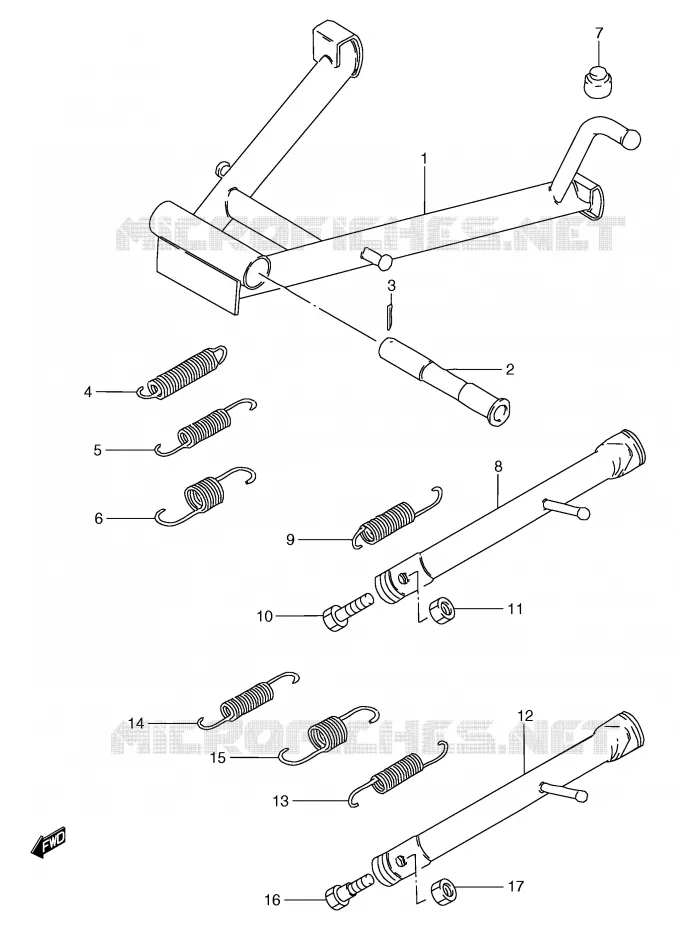 BEQUILLE Suzuki MOTO 125 GS 2000  GS125ESY(E71)