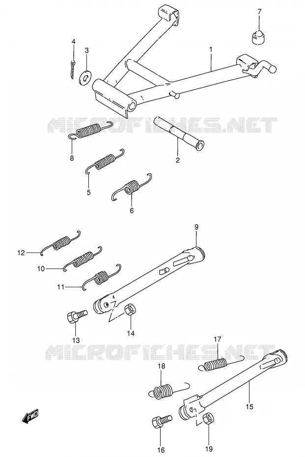 BEQUILLE Suzuki MOTO 250 GN 1990  GN250L(E2)