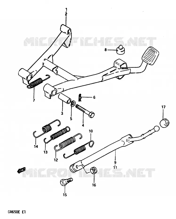 BEQUILLE Suzuki MOTO 650 TEMPTER 1984  GR650E(D/E)