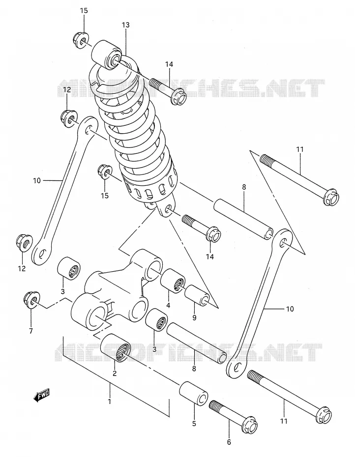 BIELLETTE D'AMORTISSEUR (MODELE K/L) Suzuki MOTO 500 GS-E 1993  GS500EP(E28)