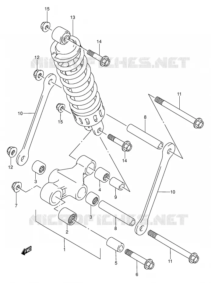 BIELLETTE D'AMORTISSEUR (MODELE K/L) Suzuki MOTO 500 GS-E 1996  GS500EUT(E2)