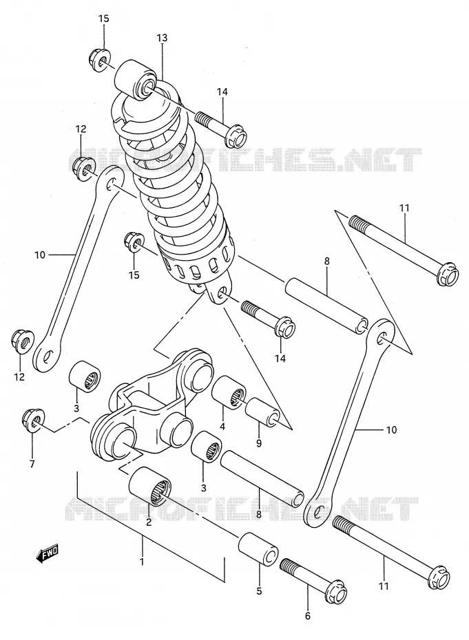 BIELLETTE D'AMORTISSEUR (MODELE M/N/P/R/S/T) Suzuki MOTO 500 GS-E 1993  GS500EP(E28)