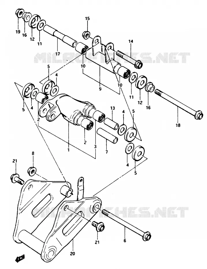 BIELLETTE D'AMORTISSEUR Suzuki MOTO 1100 GSX-E 1986  GSX1100EG(E/F/G)