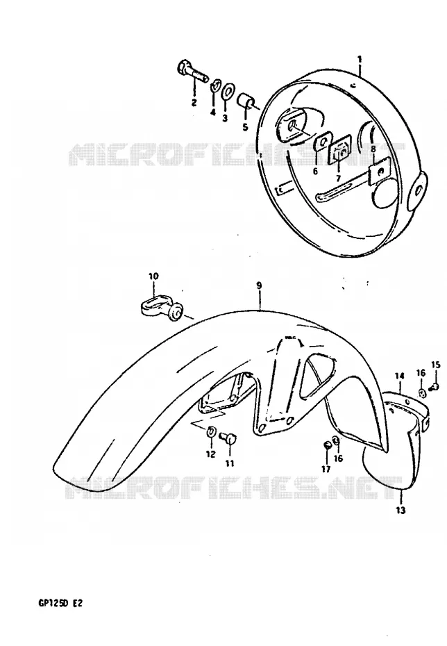 BOL DE PHARE - GARDE BOUE AVANT Suzuki MOTO 125 GP 1999  GP125UX(X/D)