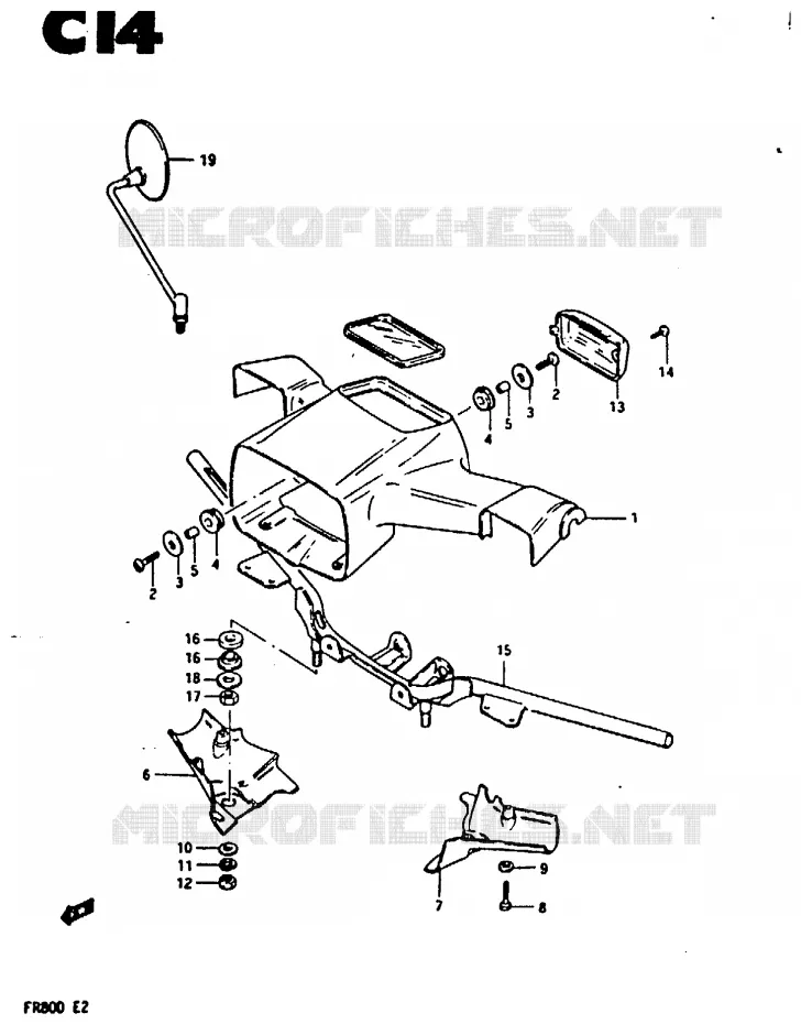 BOL DE PHARE - GUIDON Suzuki SCOOTER 80 FR 1983  FR80D