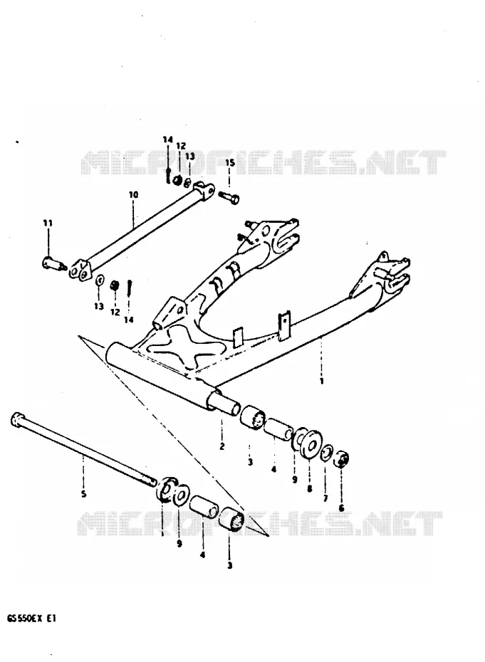 BRAS OSCILLANT ARRIERE (GS550EX) Suzuki MOTO 550 GS 1981  GS550EX(X)