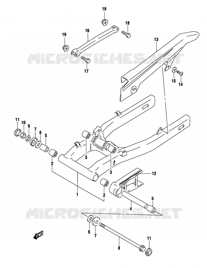 BRAS OSCILLANT ARRIERE (MODELE K4) Suzuki MOTO 500 GS-F 2004  GS500FK4(P19)