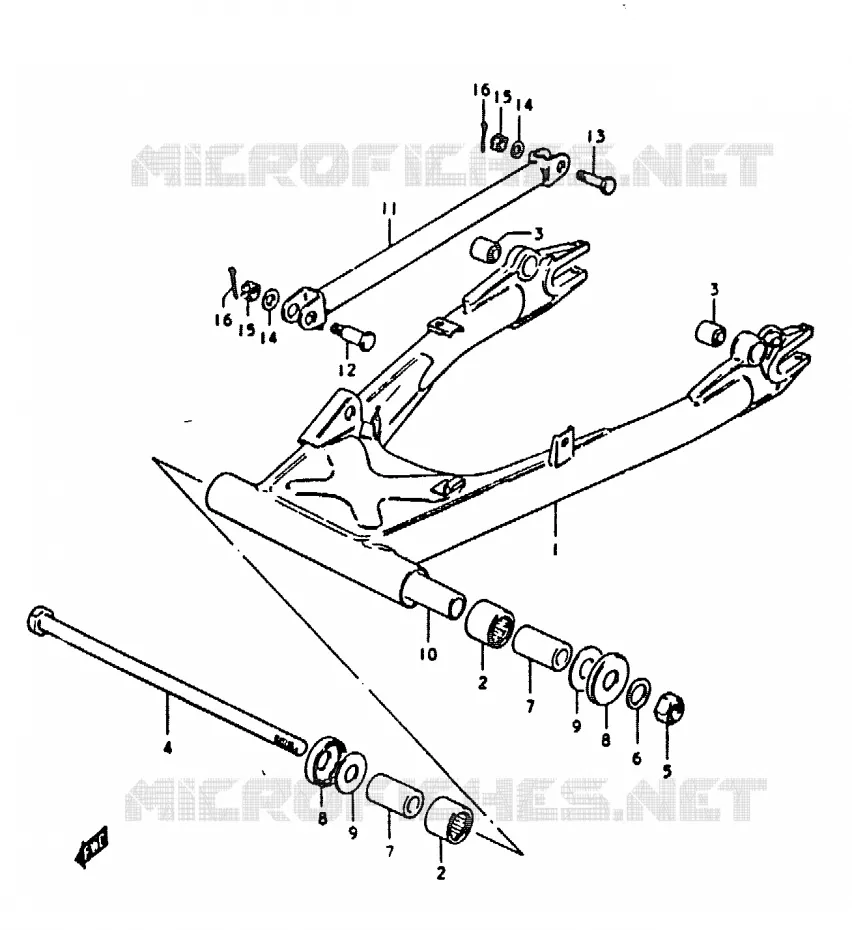 BRAS OSCILLANT ARRIERE Suzuki MOTO 1000 GS 1978  GS1000C(C/N)
