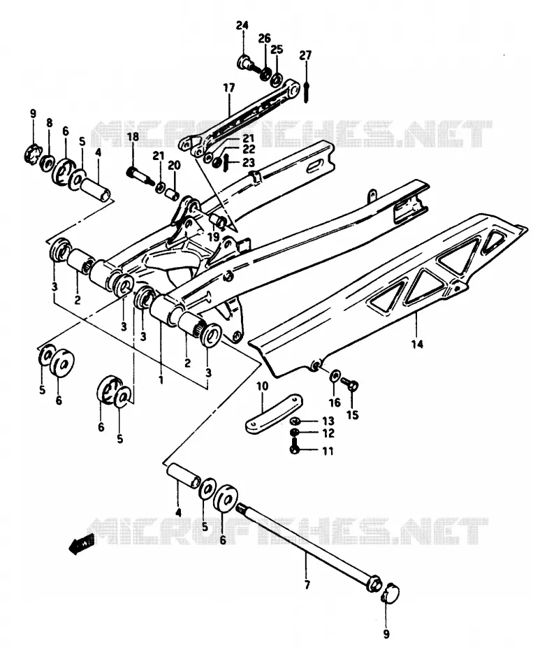 BRAS OSCILLANT ARRIERE Suzuki MOTO 1100 GSX-E 1984  GSX1100EE(E/F/G)