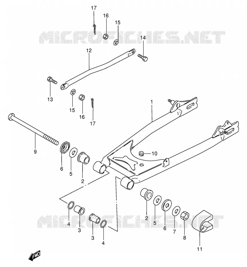 BRAS OSCILLANT ARRIERE Suzuki MOTO 125 GN 1992  GN125EN(E1)