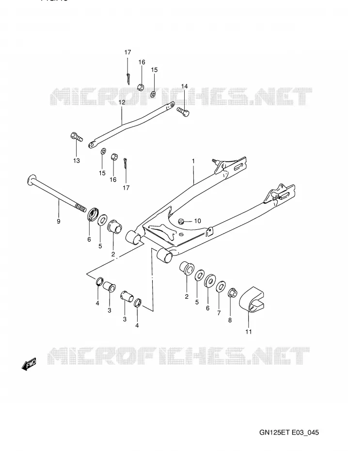 BRAS OSCILLANT ARRIERE Suzuki MOTO 125 GN 1994  GN125ER(E3)