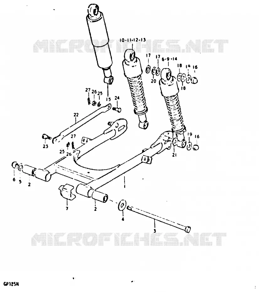 BRAS OSCILLANT ARRIERE Suzuki MOTO 125 GP 1978  GP125UC(C/N)