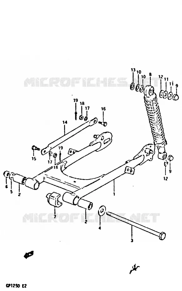 BRAS OSCILLANT ARRIERE Suzuki MOTO 125 GP 1999  GP125X(X/D)