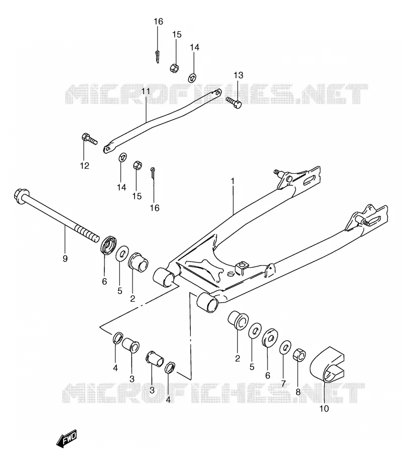 BRAS OSCILLANT ARRIERE Suzuki MOTO 125 GS 2000  GS125UY(E71)