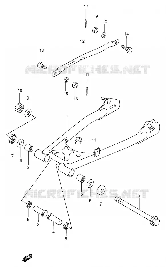 BRAS OSCILLANT ARRIERE Suzuki MOTO 250 GN 2000  GN250Y(E2)