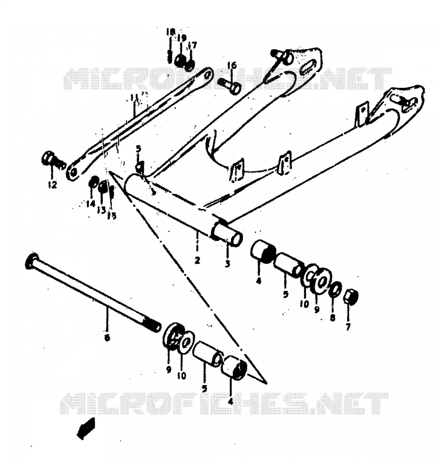 BRAS OSCILLANT ARRIERE Suzuki MOTO 400 GS 1978  GS400EC(C/N)