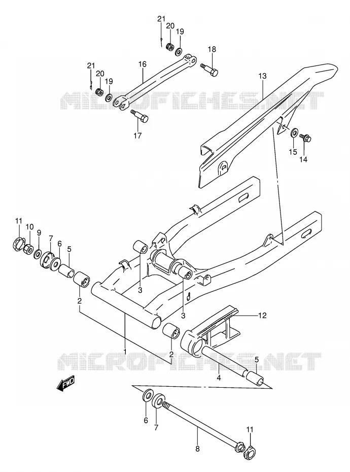 BRAS OSCILLANT ARRIERE Suzuki MOTO 500 GS-E 1995  GS500ES(E2)