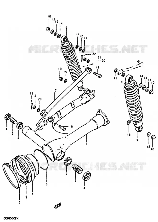BRAS OSCILLANT ARRIERE Suzuki MOTO 850 GS 1981  GS850GX(T/X)