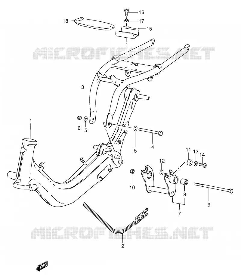 CADRE (MODELE X) Suzuki SCOOTER 50 FZ 1993  FZ50NP(E1)