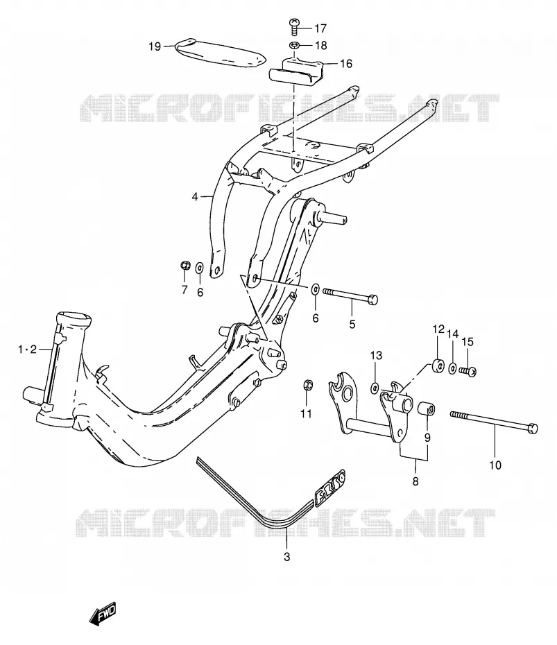CADRE (MODELE Z/G) Suzuki SCOOTER 50 FZ 1993  FZ50NP(E1)