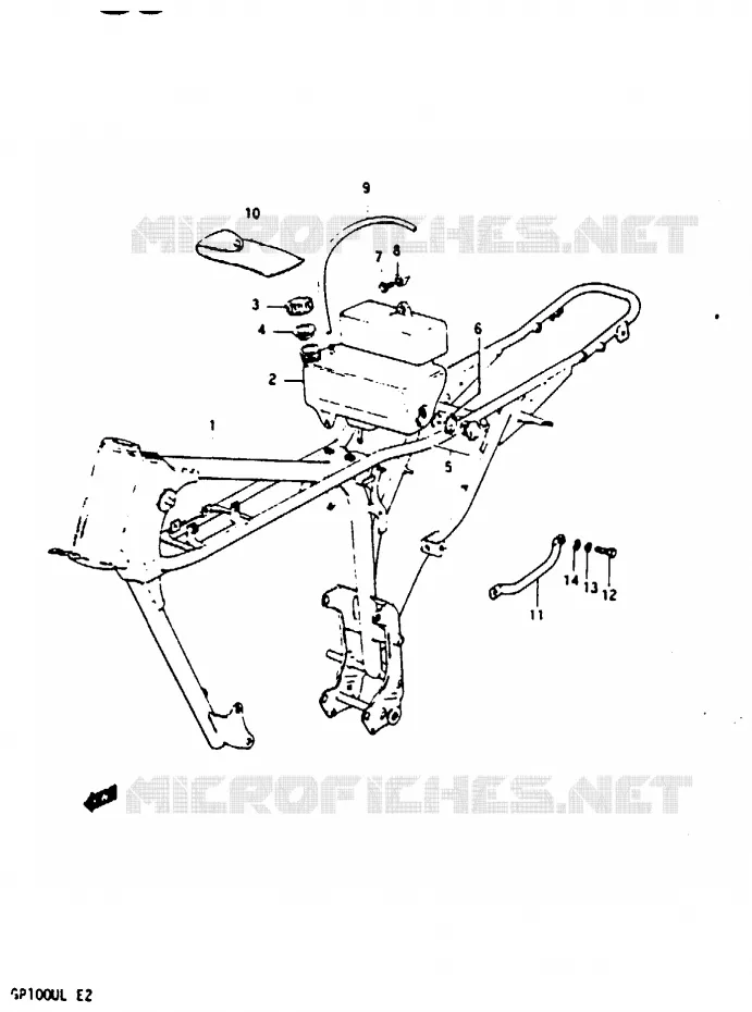 CADRE Suzuki MOTO 100 GP 1983  GP100D(X/D/L)