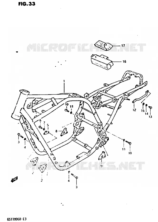 CADRE Suzuki MOTO 1100 GS-G 1983  GS1100GD(Z/D)