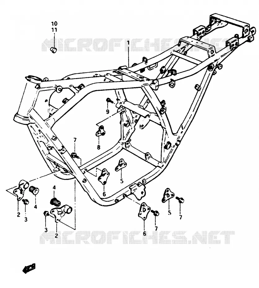 CADRE Suzuki MOTO 1150 GS 1985  GS1150EFF(E/F/G)