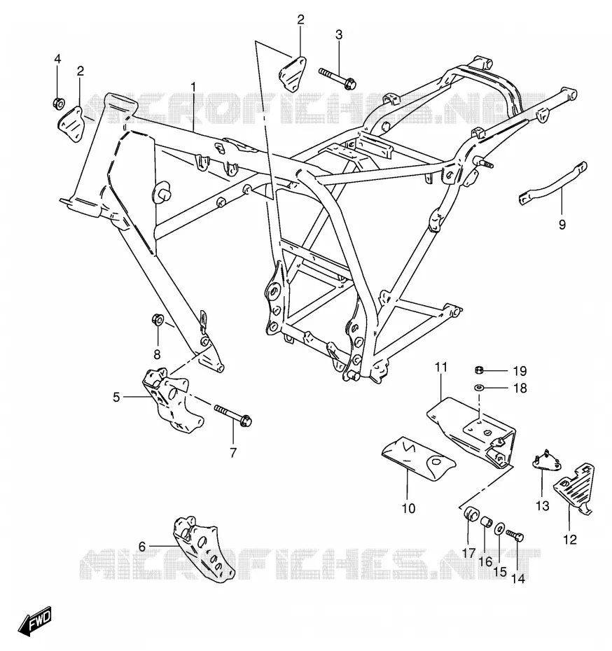 CADRE Suzuki MOTO 125 GS 1990  GS125ESL(E1)