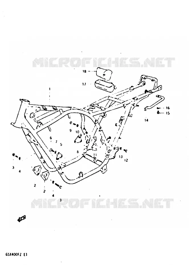 CADRE Suzuki MOTO 400 GSX 1982  GSX400FZ(X/Z)