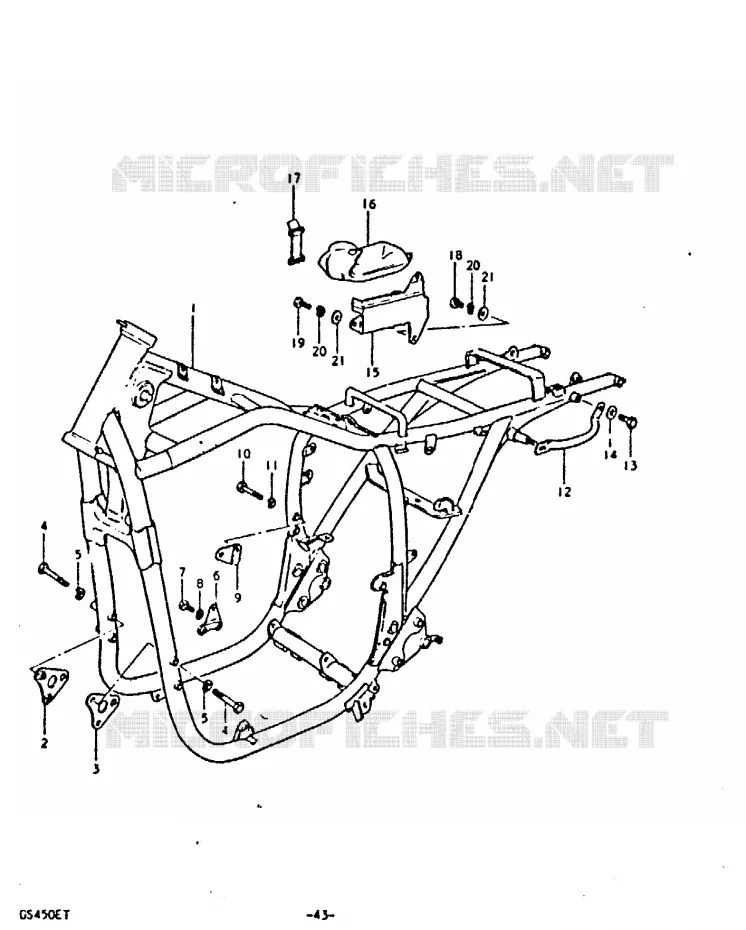 CADRE Suzuki MOTO 450 GS 1996  GS450T(T)