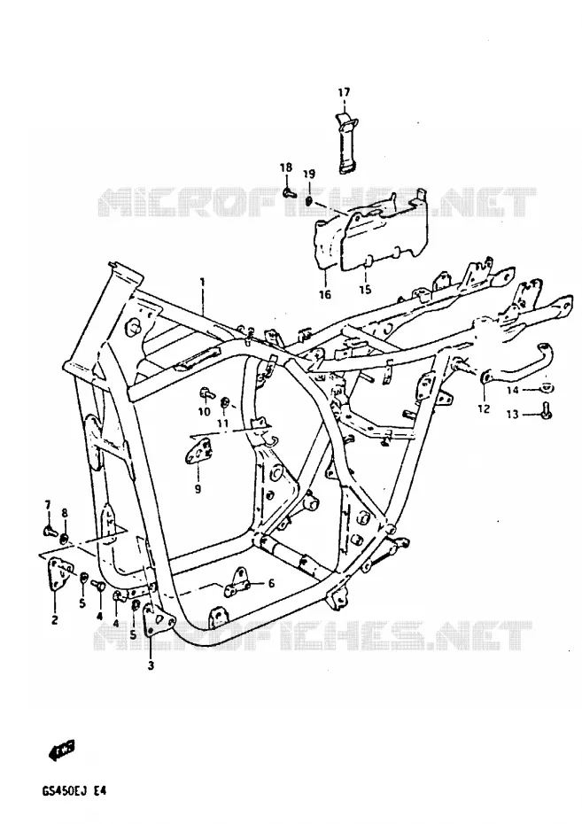 CADRE Suzuki MOTO 450 GS-S 1984  GS450SE(E/F/G/H/J)