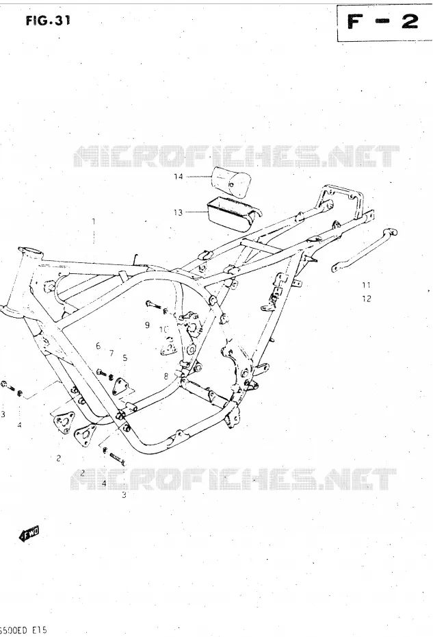 CADRE Suzuki MOTO 500 GS-E 1982  GS500EZ(Z/D)