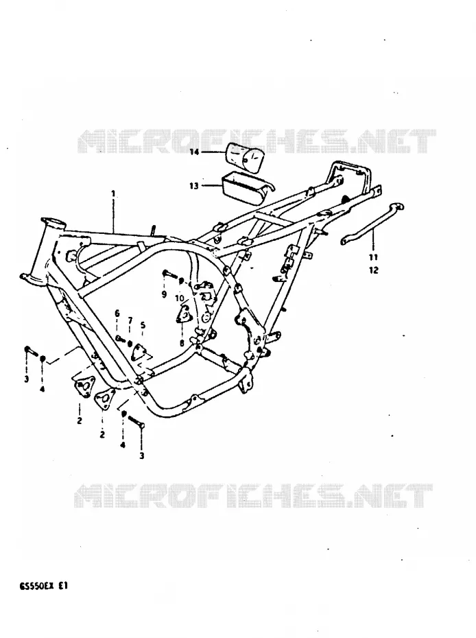 CADRE Suzuki MOTO 550 GS 1981  GS550X(X)