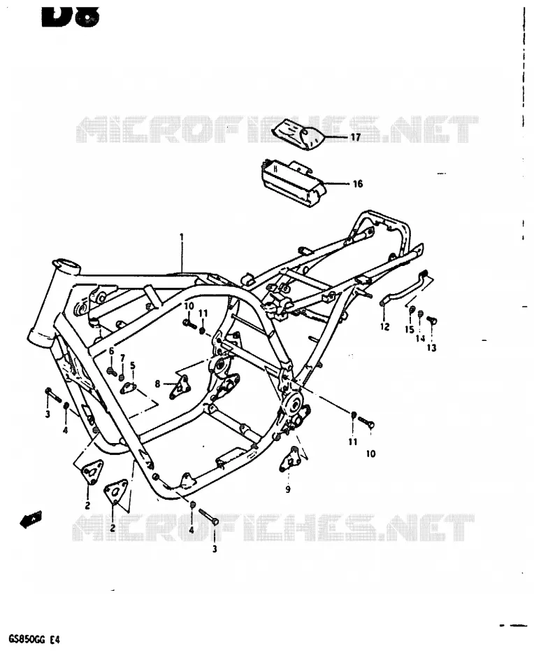 CADRE Suzuki MOTO 850 GS 1985  GS850GF(E4)