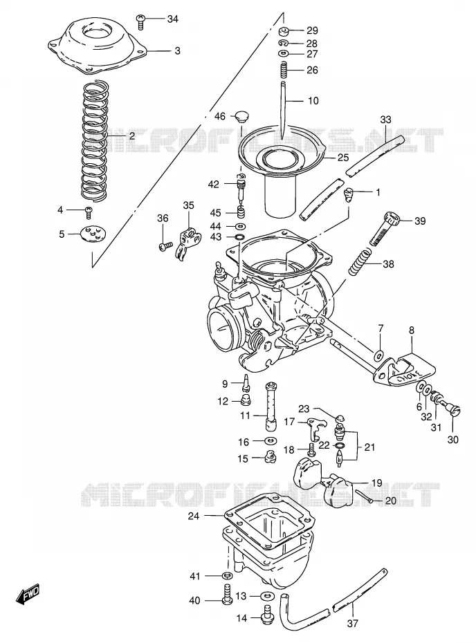 CARBURATEUR (GS125ESK/ESL E24, MODELE M/R) Suzuki MOTO 125 GS 1982  GS125Z(E1)