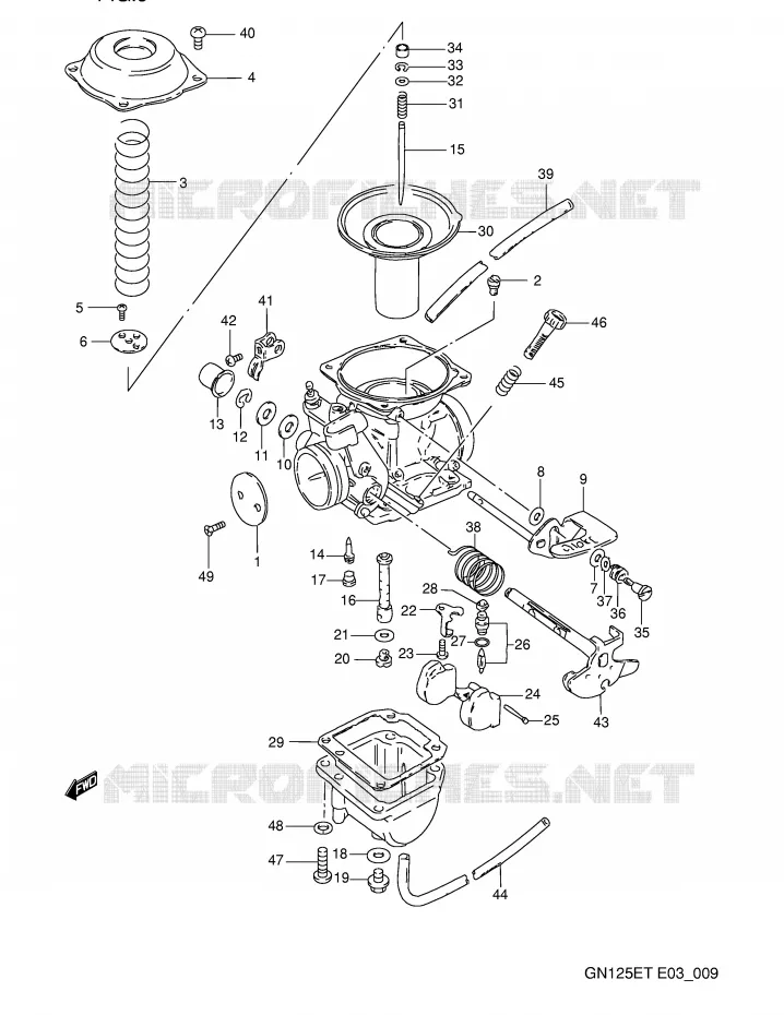 CARBURATEUR (MODELE M/N/P/R) Suzuki MOTO 125 GN 1994  GN125ER(E3)