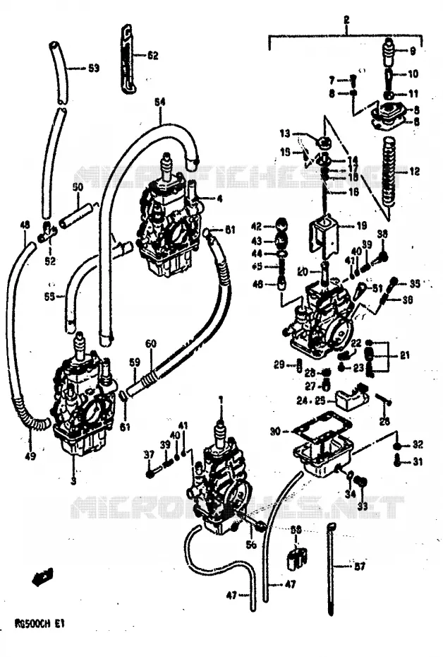 CARBURATEUR Suzuki MOTO 500 GS-E 1990  GS500EL(E1)