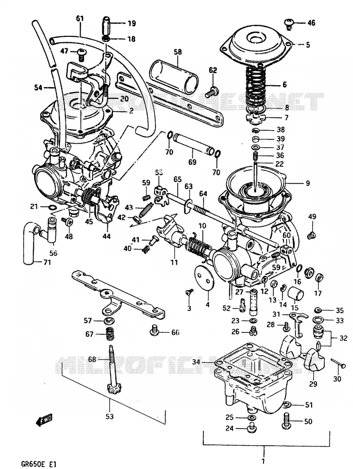 CARBURATEUR Suzuki MOTO 650 TEMPTER 1983  GR650D(D/E)