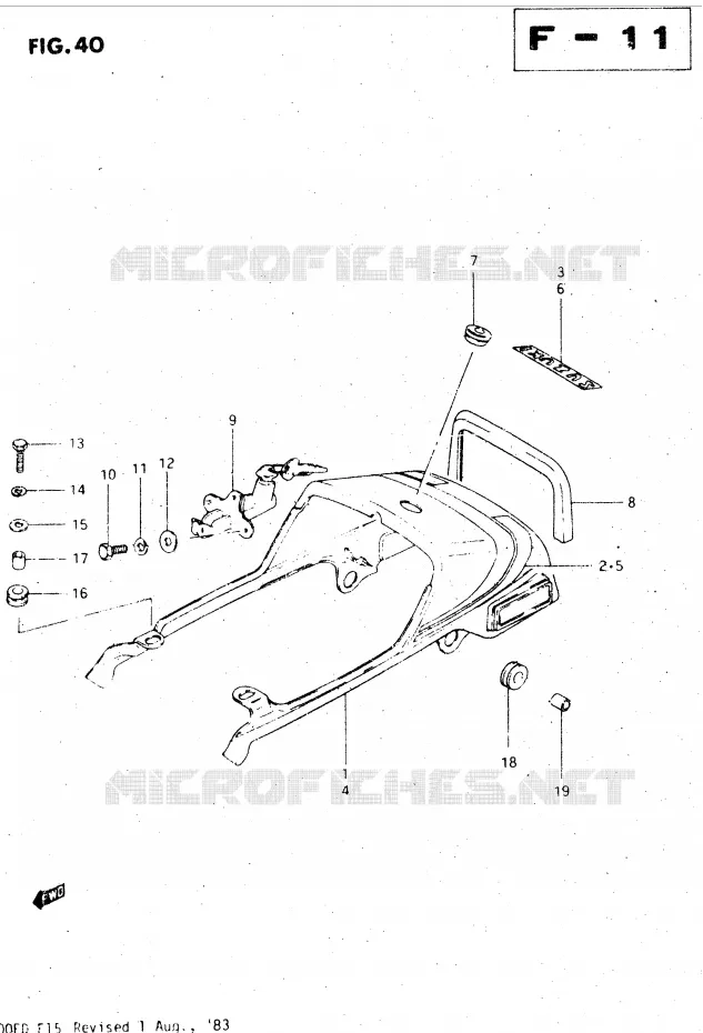 CARENAGE ARRIERE - CAPOT DE SELLE (MODELE D) Suzuki MOTO 500 GS-E 1983  GS500ED(Z/D)