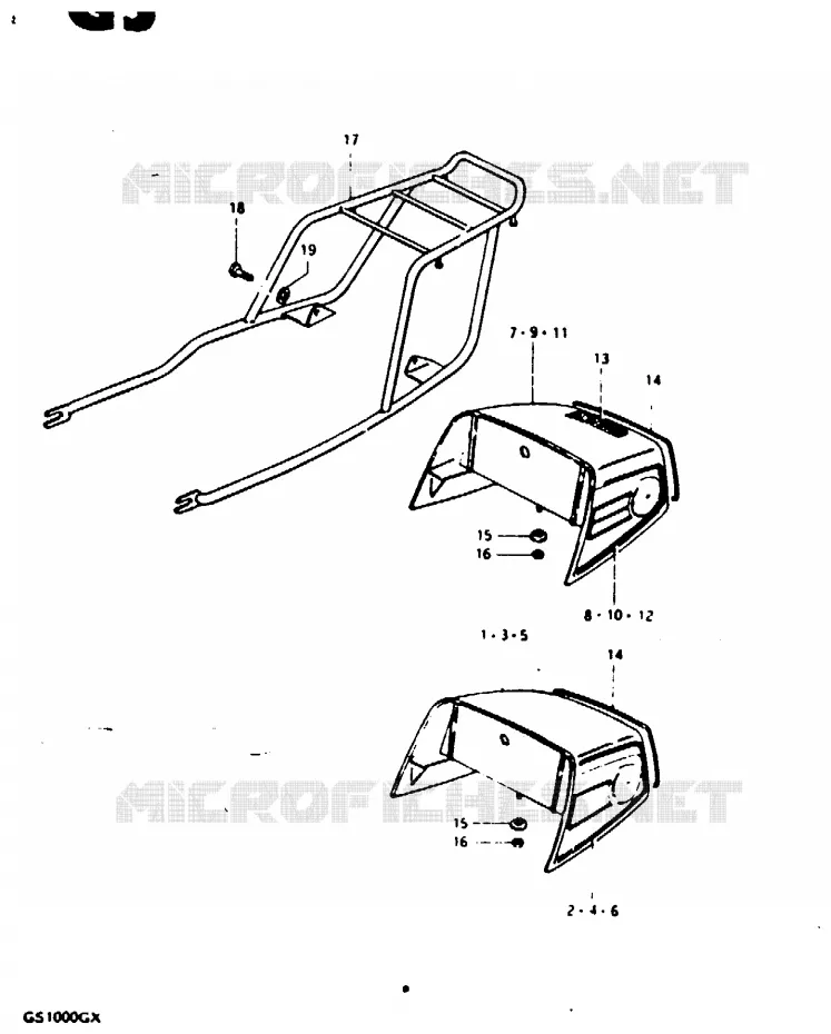 CARENAGE ARRIERE - CAPOT DE SELLE Suzuki MOTO 1000 GS 1980  GS1000GT(X/T)