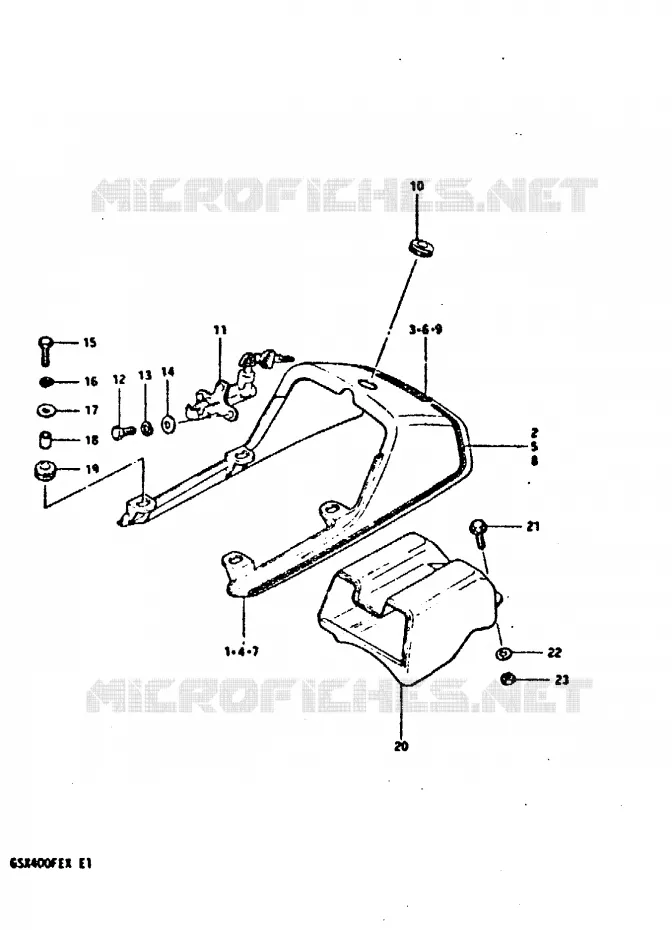 CARENAGE ARRIERE - CAPOT DE SELLE Suzuki MOTO 400 GSX 1981  GSX400FEX
