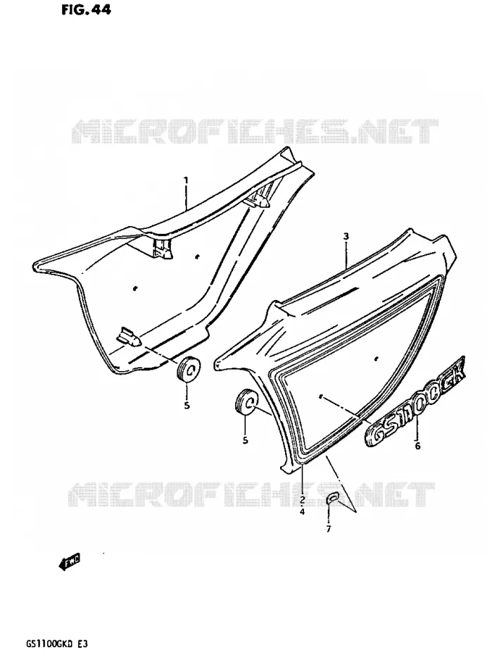 CARENAGES ARRIERE  (GS1100GK2/GKD) Suzuki MOTO 1100 GS-G 1982  GS1100GKZ(Z/2/D)